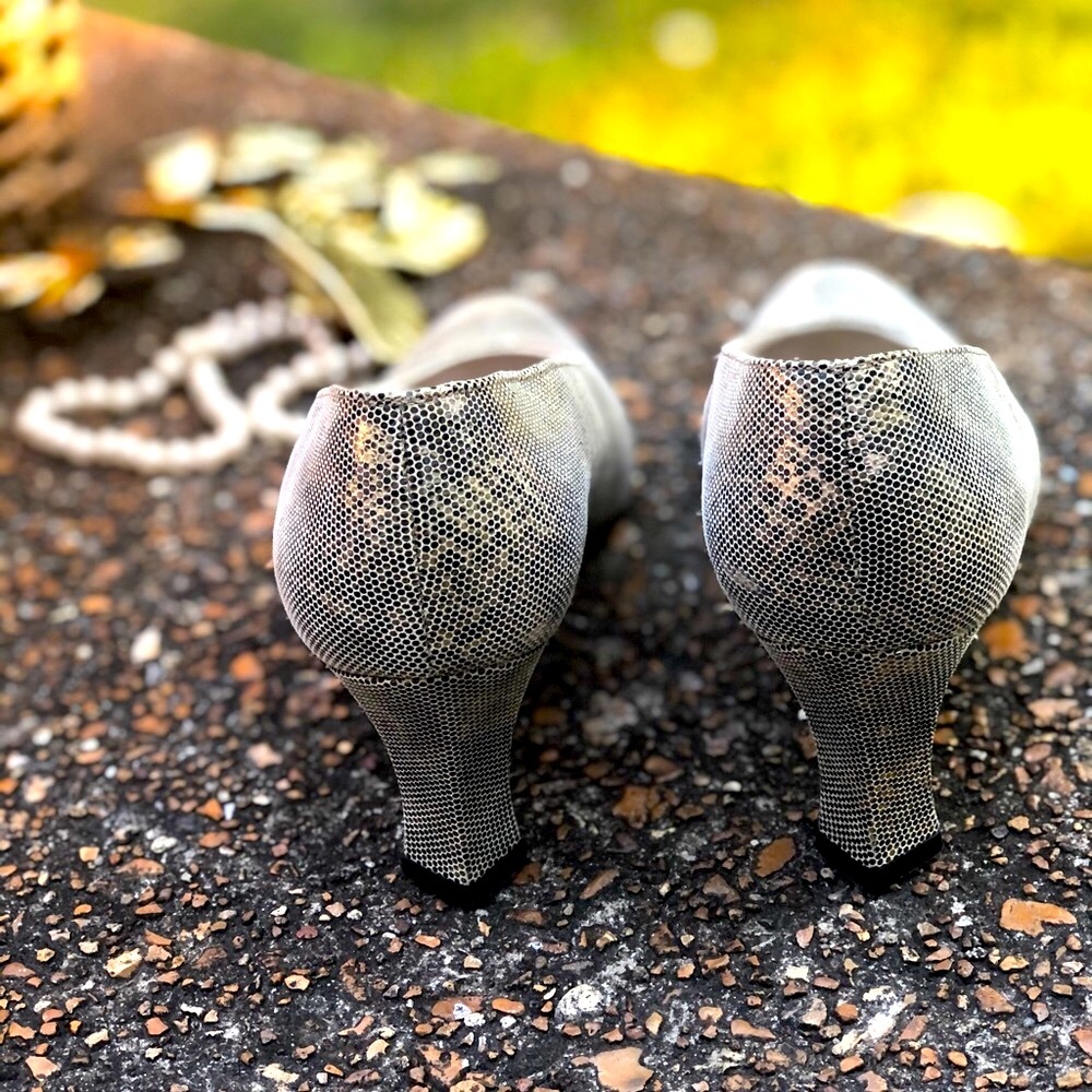 Stuart Weitzman | 8.5 B | Gold Silver Cream Snake… - image 5